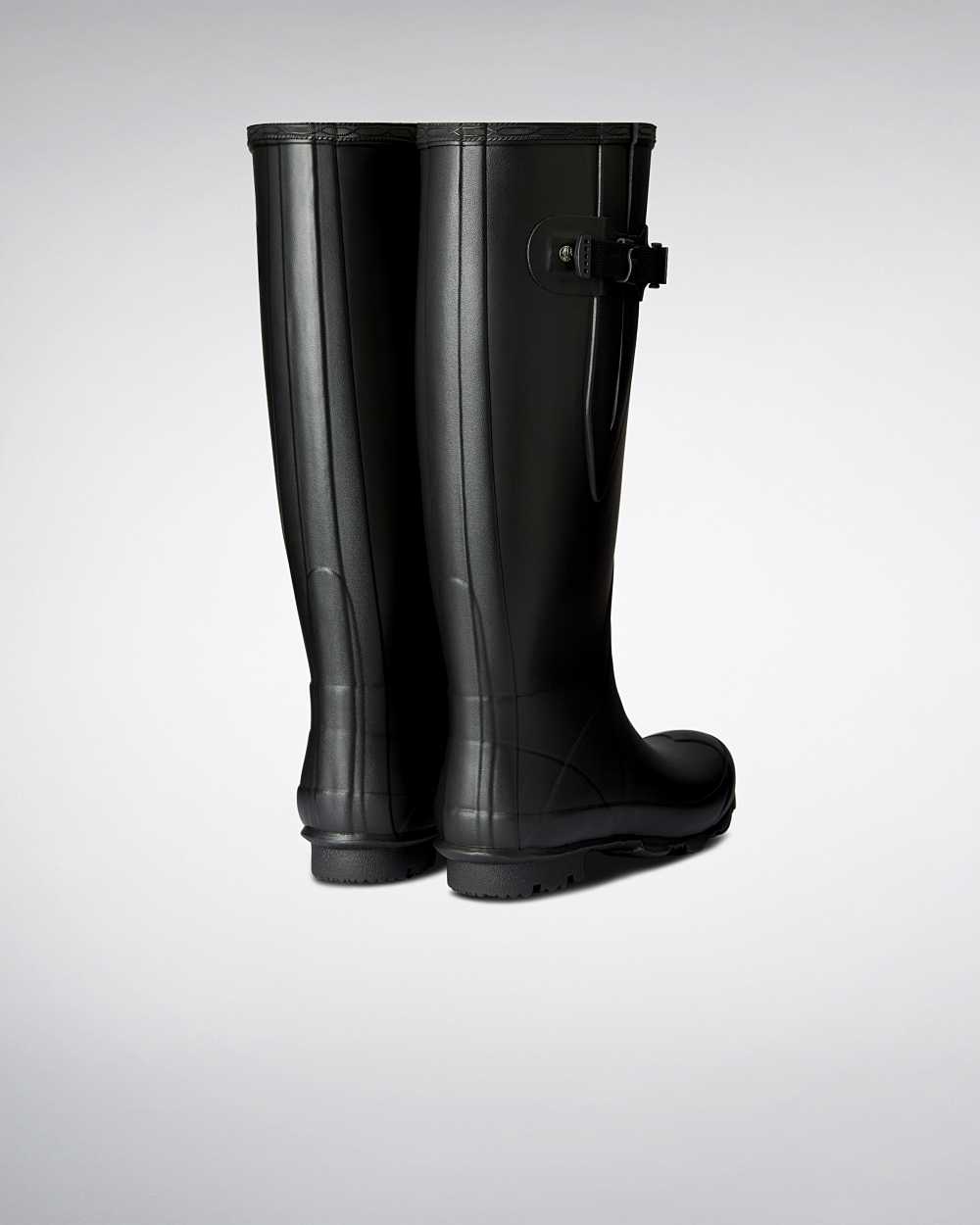 Hunter Norris Field Wide Fit Women's Rain Boots NZ-48021L Black
